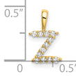 14K Lab Grown Diamond Letter Z Initial Pendant