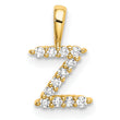 14K Lab Grown Diamond Letter Z Initial Pendant