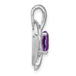 14k White Gold Amethyst and Diamond Heart Pendant
