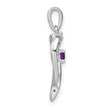 14k White Gold Amethyst and Diamond Heart Pendant