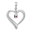 14k White Gold Garnet and Diamond Heart Pendant - Birthstone Company