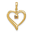 14k Garnet and Diamond Heart Pendant - Birthstone Company