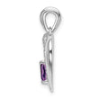 14k White Gold Amethyst and Diamond Heart Pendant