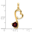 14k Garnet and Diamond Heart Pendant