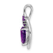 14k White Gold Amethyst Heart Pendant