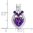14k White Gold Amethyst Heart Pendant