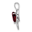 14k White Gold Garnet and Diamond Heart Pendant - Birthstone Company