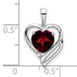 14k White Gold Garnet and Diamond Heart Pendant - Birthstone Company