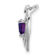 14k White Gold Amethyst and Diamond Heart Pendant