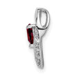 14k White Gold Garnet and Diamond Heart Pendant - Birthstone Company