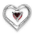 14k White Gold Garnet and Diamond Heart Pendant - Birthstone Company