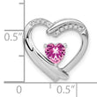 Sterling Silver Rhod-plated Created Pink Sapphire/Diamond Pendant