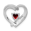 Sterling Silver Rhodium-plated Garnet and Diamond Pendant - Birthstone Company