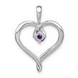 14k White Gold Amethyst Heart Pendant