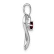 14k White Gold Garnet Heart Pendant - Birthstone Company