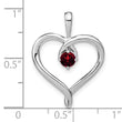 14k White Gold Garnet Heart Pendant - Birthstone Company