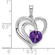 Sterling Silver Rhodium-plated Amethyst and Diamond Pendant