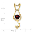 10k Garnet and Diamond Cat Pendant