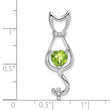 10k White Gold Peridot and Diamond Cat Pendant