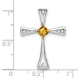 10k White Gold Citrine and Diamond Cross Pendant