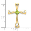 10k Peridot and Diamond Cross Pendant