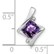 10k White Gold Amethyst and Diamond Pendant