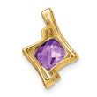 10k Yellow Gold Amethyst and Diamond Pendant