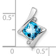 10k White Gold Blue Topaz and Diamond Pendant