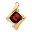 10k Yellow Gold Garnet and Diamond Pendant - Birthstone Company
