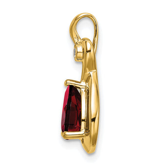 10k Pear Garnet and Diamond Pendant - Birthstone Company