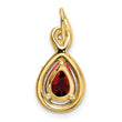 10k Pear Garnet and Diamond Pendant - Birthstone Company