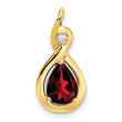 10k Pear Garnet and Diamond Pendant - Birthstone Company