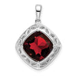 Sterling Silver Garnet and Diamond Pendant - Birthstone Company