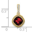 10k Cushion Garnet and Diamond Pendant