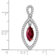 14K White Gold Lab Grown Diamond and Created Ruby Chain Slide