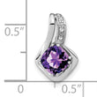10k White Gold Amethyst and Diamond Pendant