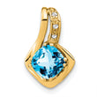 10k Blue Topaz and Diamond Pendant