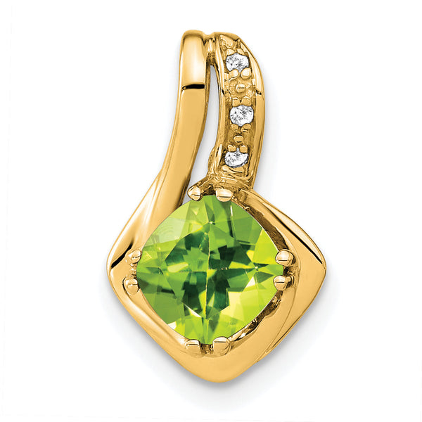 10k Peridot and Diamond Pendant