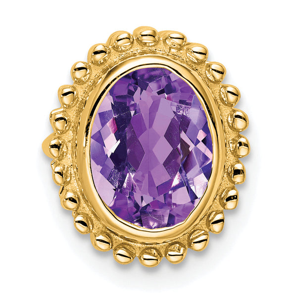 10k Oval Amethyst Chain Slide