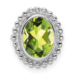 10k White Gold Oval Peridot Chain Slide