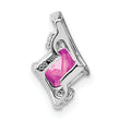 Sterling Silver Antique Cushion Cr. Pink Sapphire and Diamond Pendant