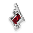 Sterling Silver Antique Cushion Garnet and Diamond Pendant - Birthstone Company