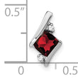 Sterling Silver Antique Cushion Garnet and Diamond Pendant