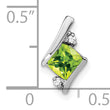10k White Gold Cushion Peridot and Diamond Chain Slide
