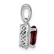 Sterling Silver Rhodium-plated Garnet and Diamond Pendant - Birthstone Company