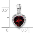 Sterling Silver Rhodium-plated Garnet and Diamond Pendant - Birthstone Company