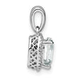 Sterling Silver Rhodium-plated White Topaz and Diamond Pendant
