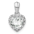 Sterling Silver Rhodium-plated White Topaz and Diamond Pendant