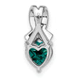 Sterling Silver Rhodium-plated Created Alexandrite/Diamond Pendant