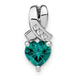 Sterling Silver Rhodium-plated Created Alexandrite/Diamond Pendant